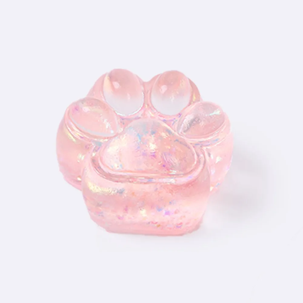 100g Blingbling Transparent-pink Paw Taba Squishy