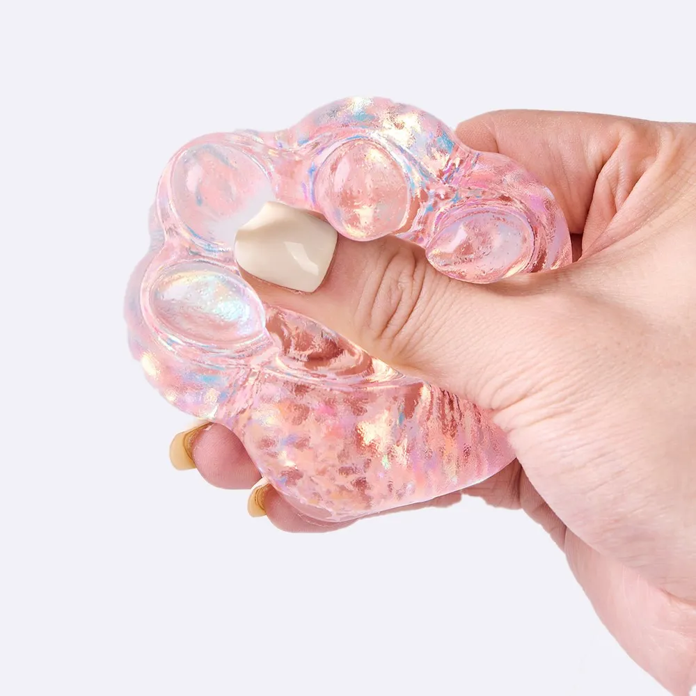 100g Blingbling Transparent-pink Paw Taba Squishy — photo 4