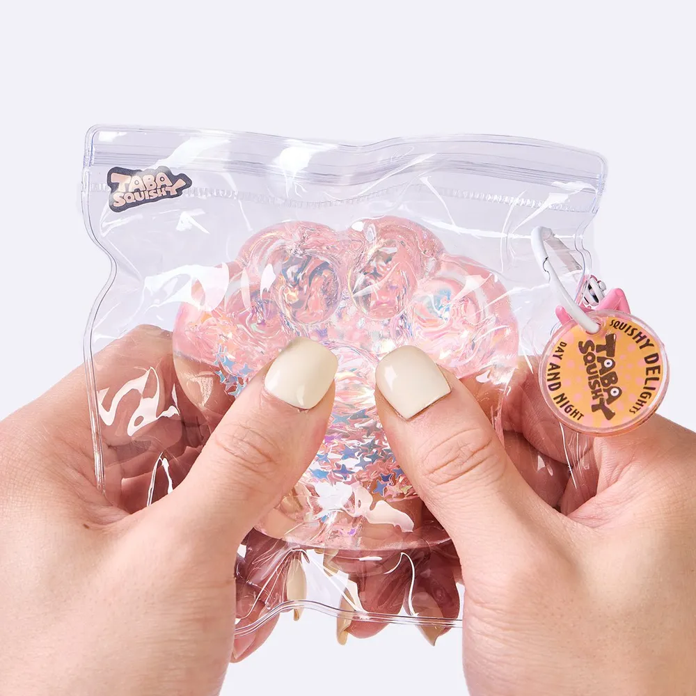 100g Blingbling Transparent-pink Paw Taba Squishy — photo 5