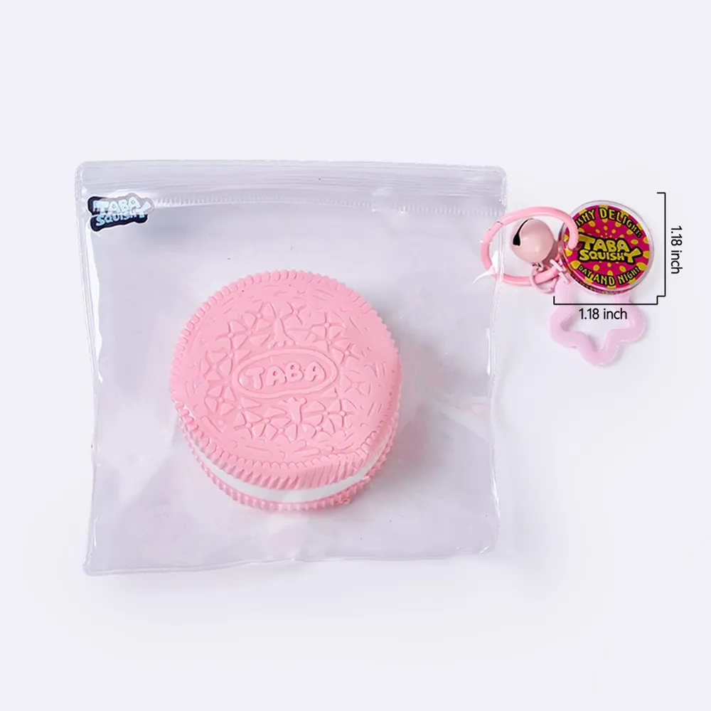 100g Pink-white Sandwich Cookie Taba Squishy — photo 6