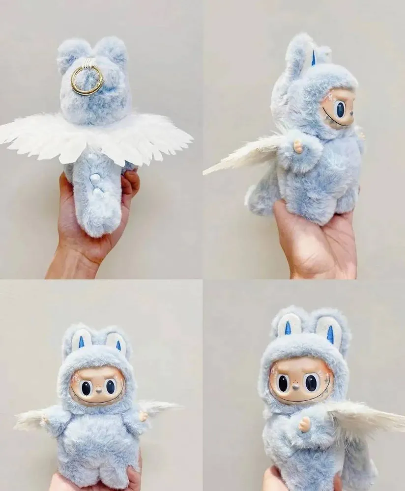 18cm Retrofit Angel Wings Labubu Plush Toy - Handmade Unique Labubu Custom Design — photo 5
