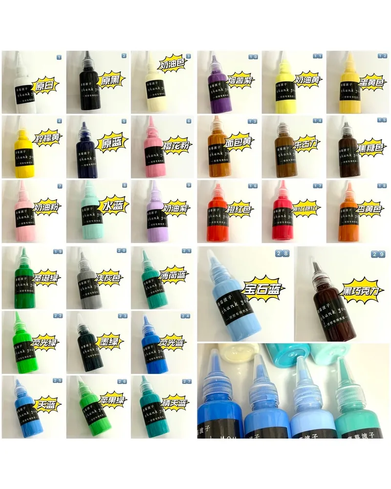 29 Colors Oil Based Silicone Color Dye Macaron Color Paste for Silicone Squishy-30g Each
