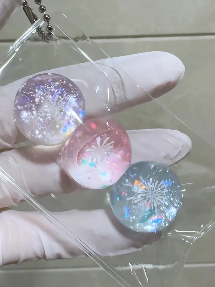 3 Transparent Firework Balls Squishy Stress Relief Decompression Toy — photo 2