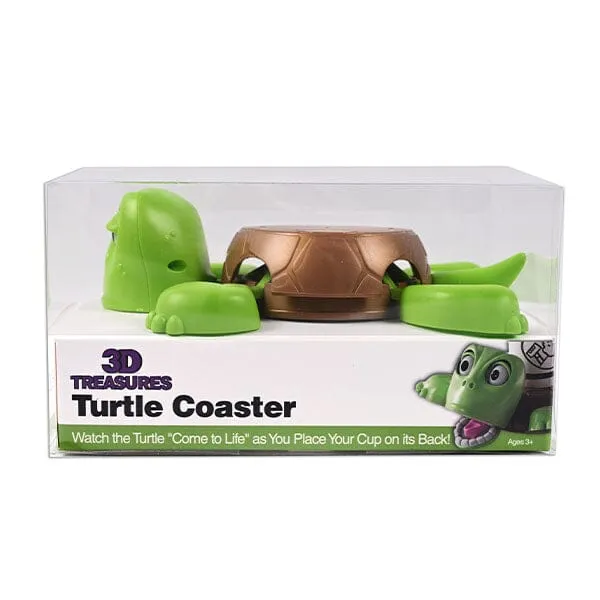 3D Treasures Turtle Coaster 3D-Printed Water-Resistant Animated Drink Coaster