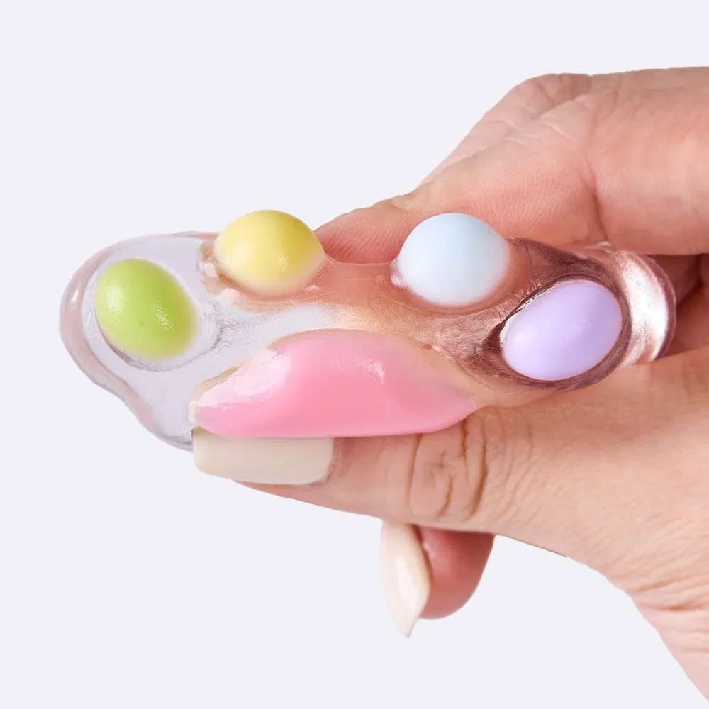 45g Transparent-colorful Paw Taba Squishy — photo 2