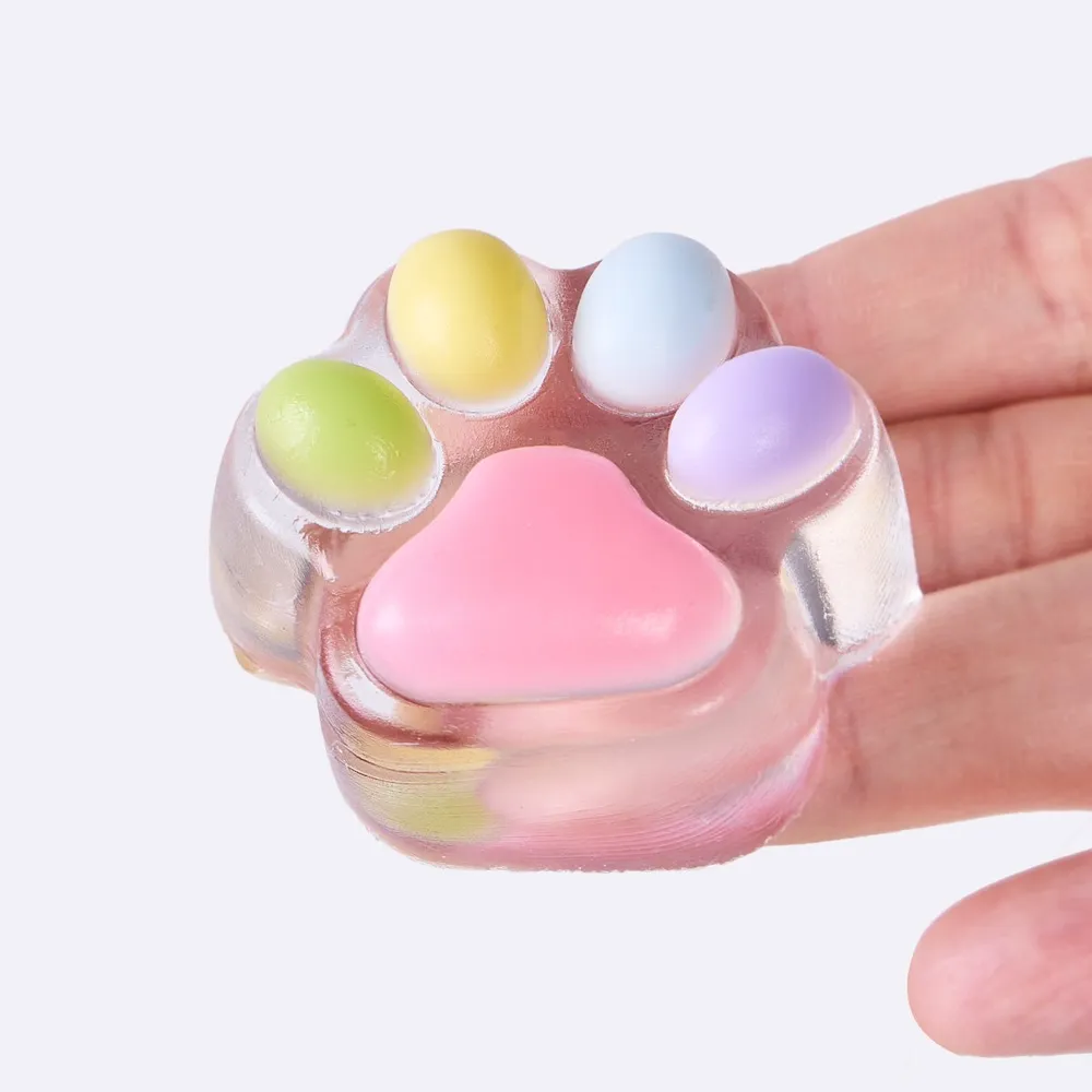 45g Transparent-colorful Paw Taba Squishy — photo 3