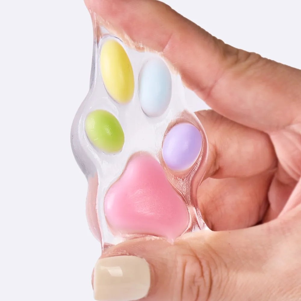 45g Transparent-colorful Paw Taba Squishy — photo 4