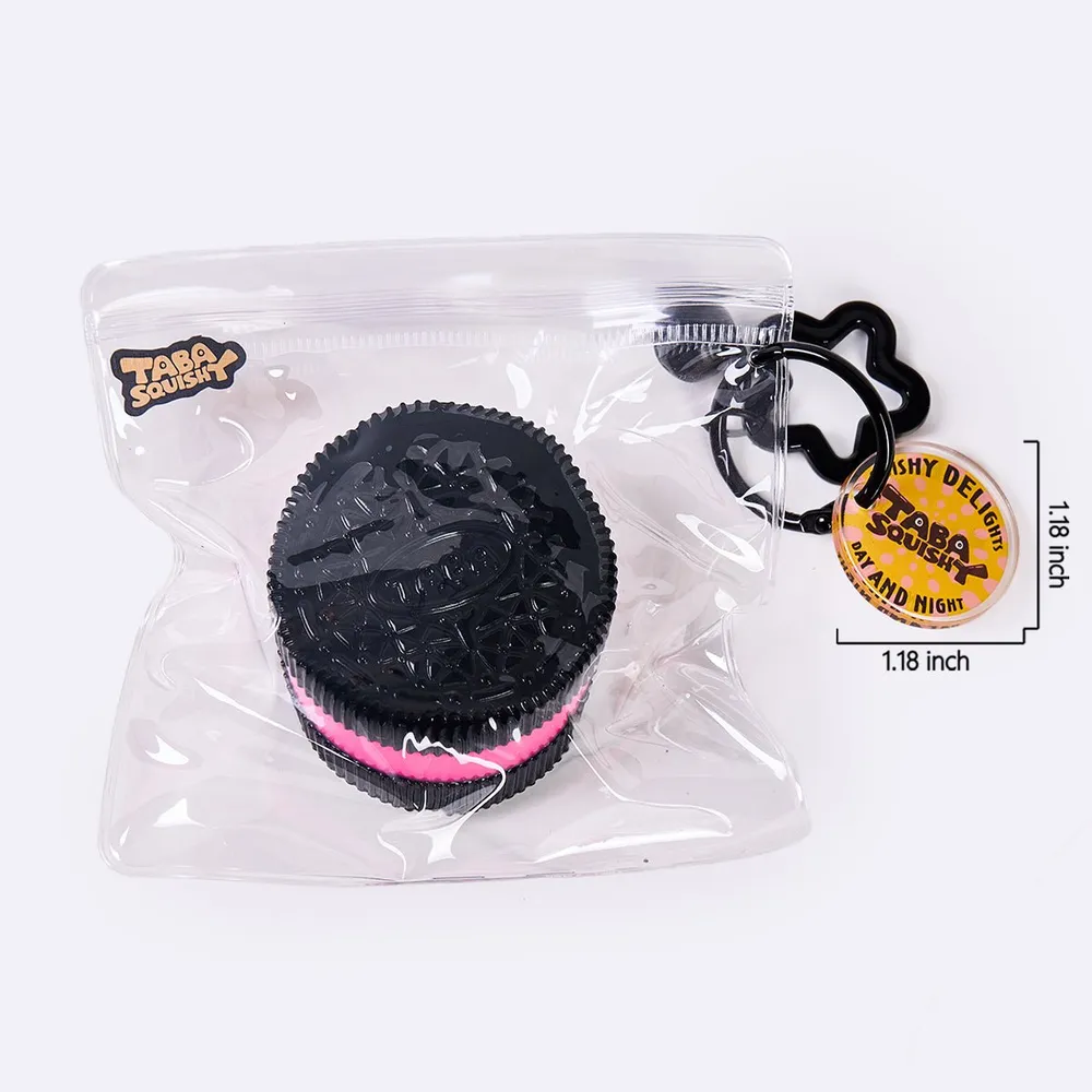 60g Black-fuchsia Sandwich Cookie Taba Squishy — photo 6