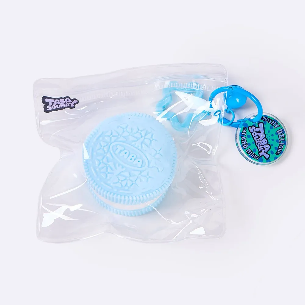 60g Blue-white Sandwich Cookie Taba Squishy — photo 5