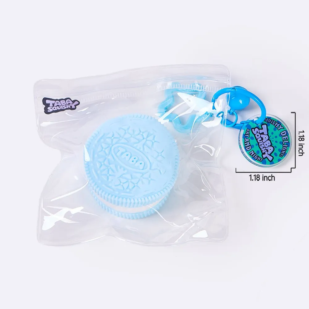 60g Blue-white Sandwich Cookie Taba Squishy — photo 6