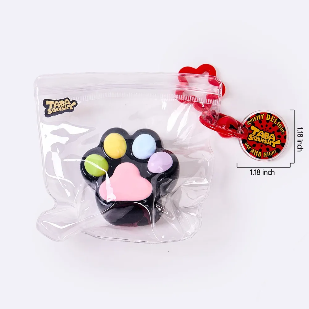 62g Black-colorful Paw Taba Squishy — photo 6