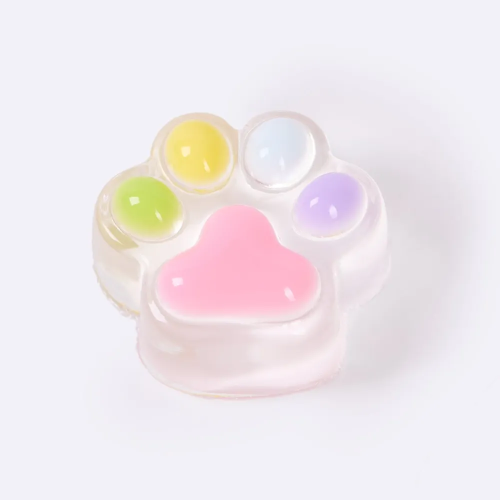 62g Transparent-colorful Paw Taba Squishy