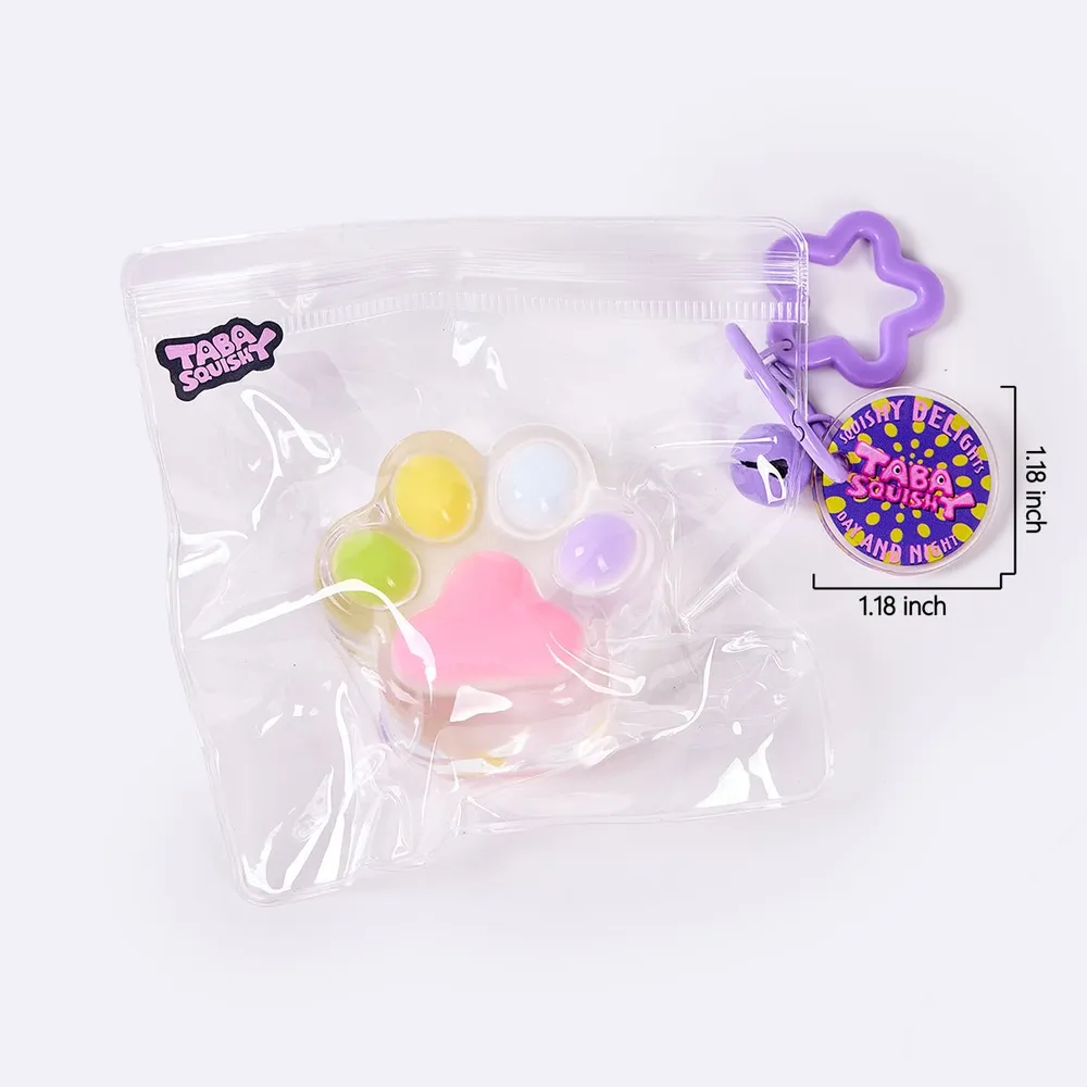 62g Transparent-colorful Paw Taba Squishy — photo 6