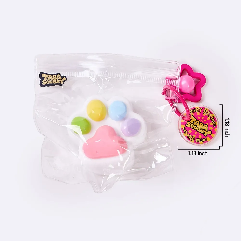 62g White-colorful Paw Taba Squishy — photo 6