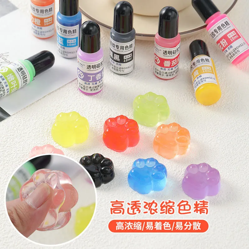 8 Colors Transparent Silicone Color Dye for Squishy Silicone-10g Each — photo 2