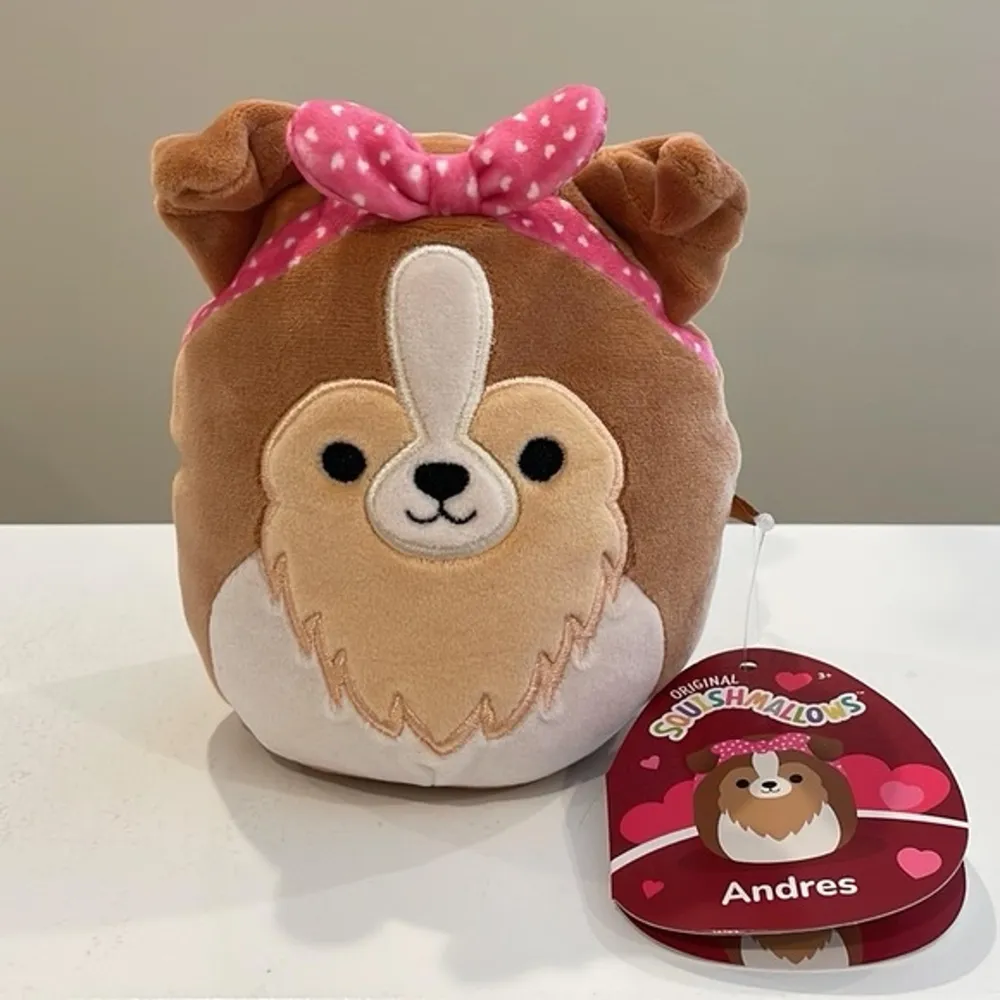 Andres the Sheltie Dog Valentine's Day Squishmallow