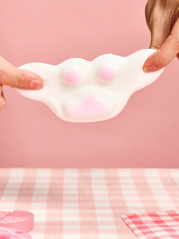 Big White-pink Paw Taba Squishy — photo 2