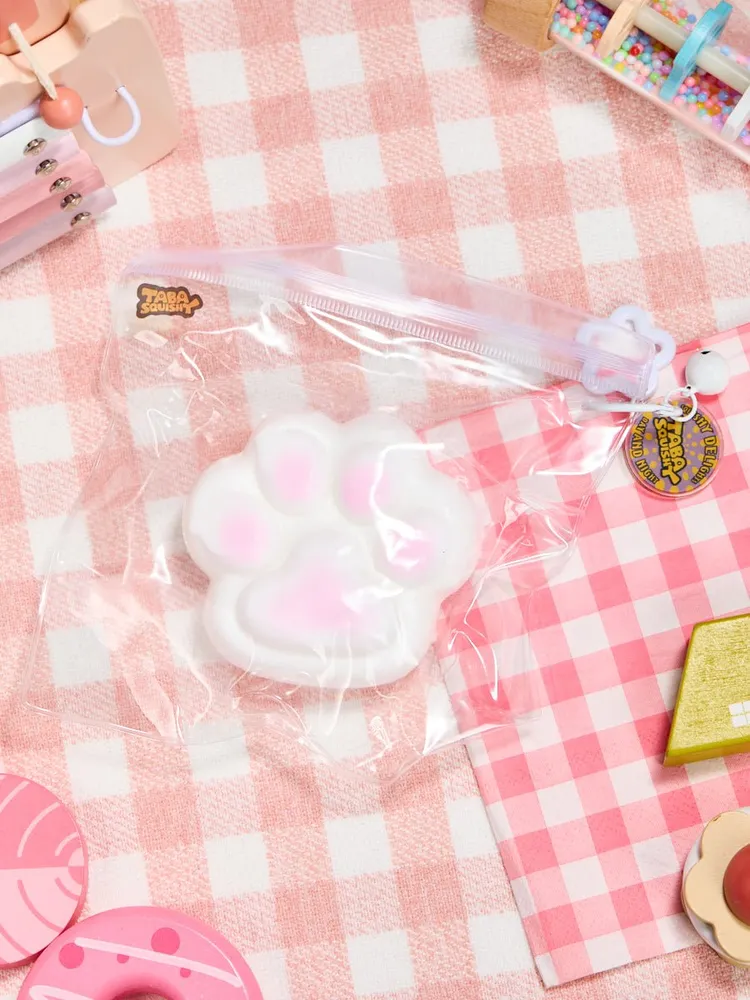 Big White-pink Paw Taba Squishy — photo 5