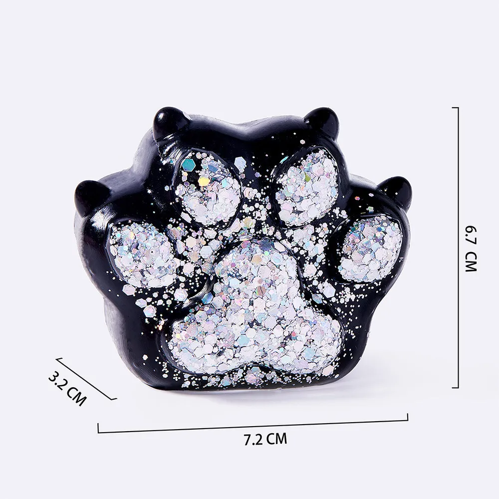 Black Silver Glitter Cat Paw with Claws — photo 2