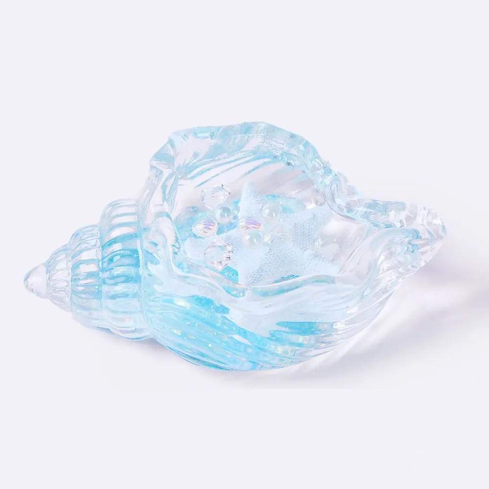 Blingbling Transparent-blue Conch with Starfish Taba Squishy