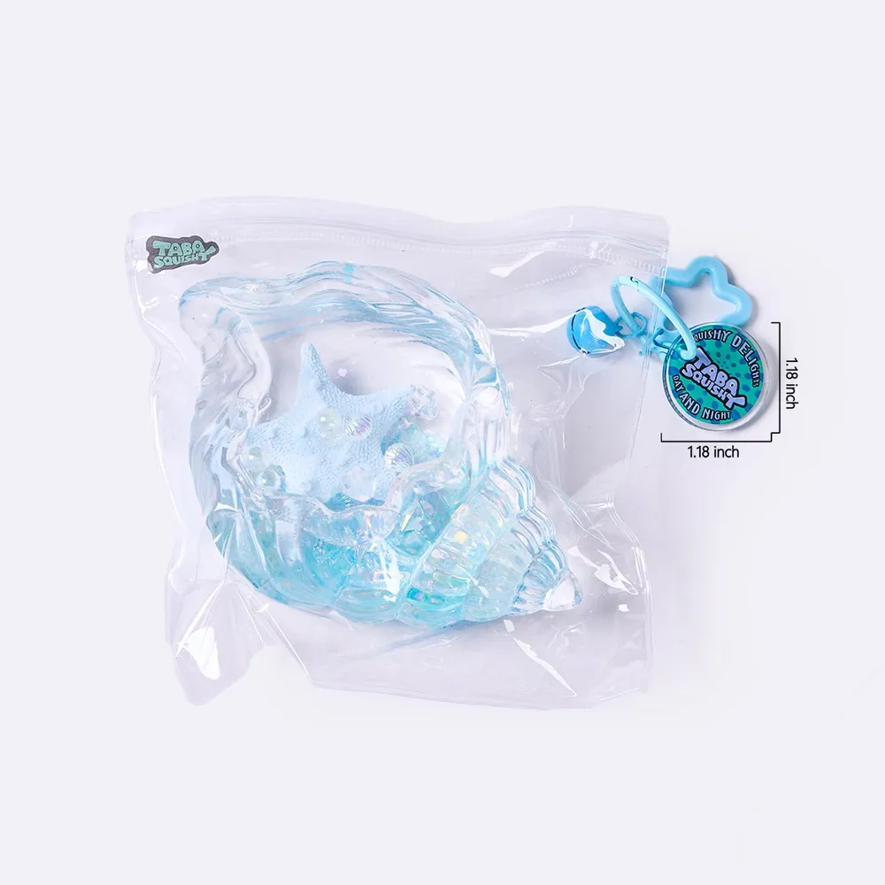 Blingbling Transparent-blue Conch with Starfish Taba Squishy — photo 6