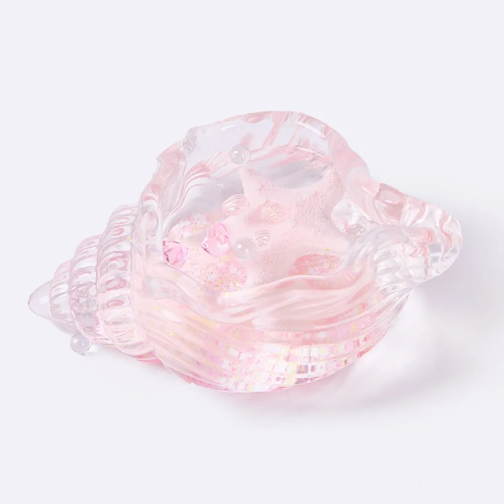 Blingbling Transparent-pink Conch with Starfish Taba Squishy