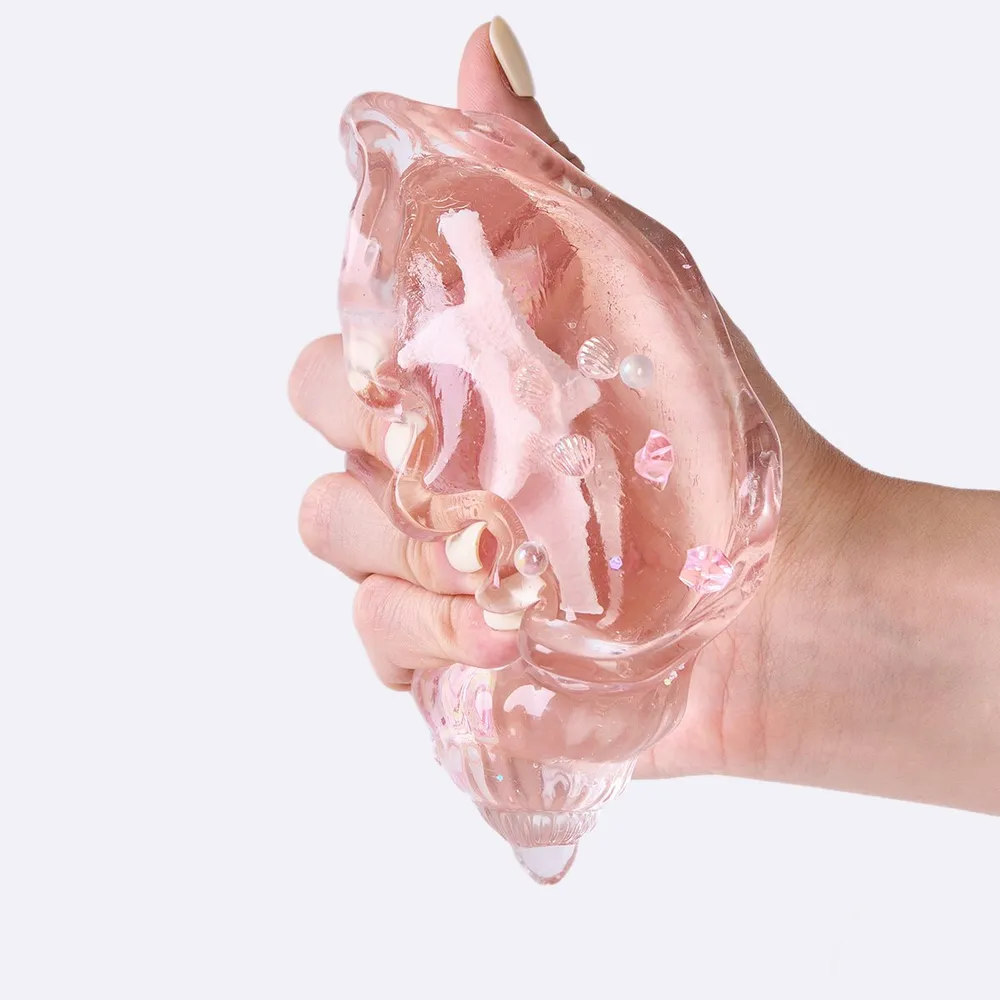Blingbling Transparent-pink Conch with Starfish Taba Squishy — photo 4