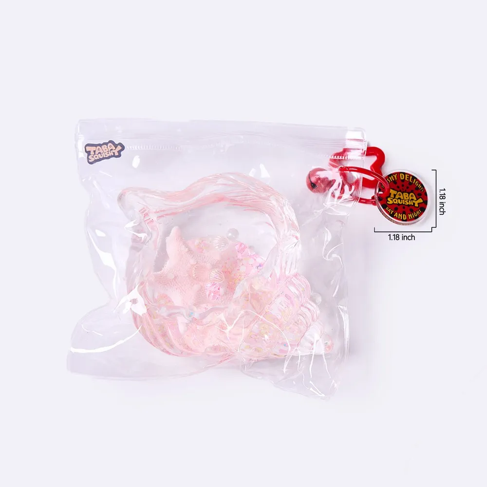 Blingbling Transparent-pink Conch with Starfish Taba Squishy — photo 6