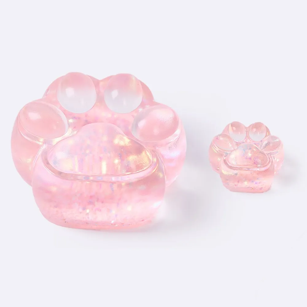 Blingbling Transparent-pink Paw Set Taba Squishy