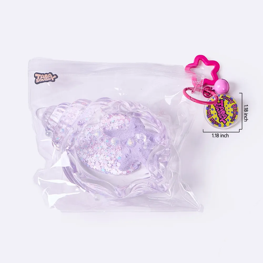 Blingbling Transparent-purple Conch with Starfish Taba Squishy — photo 6