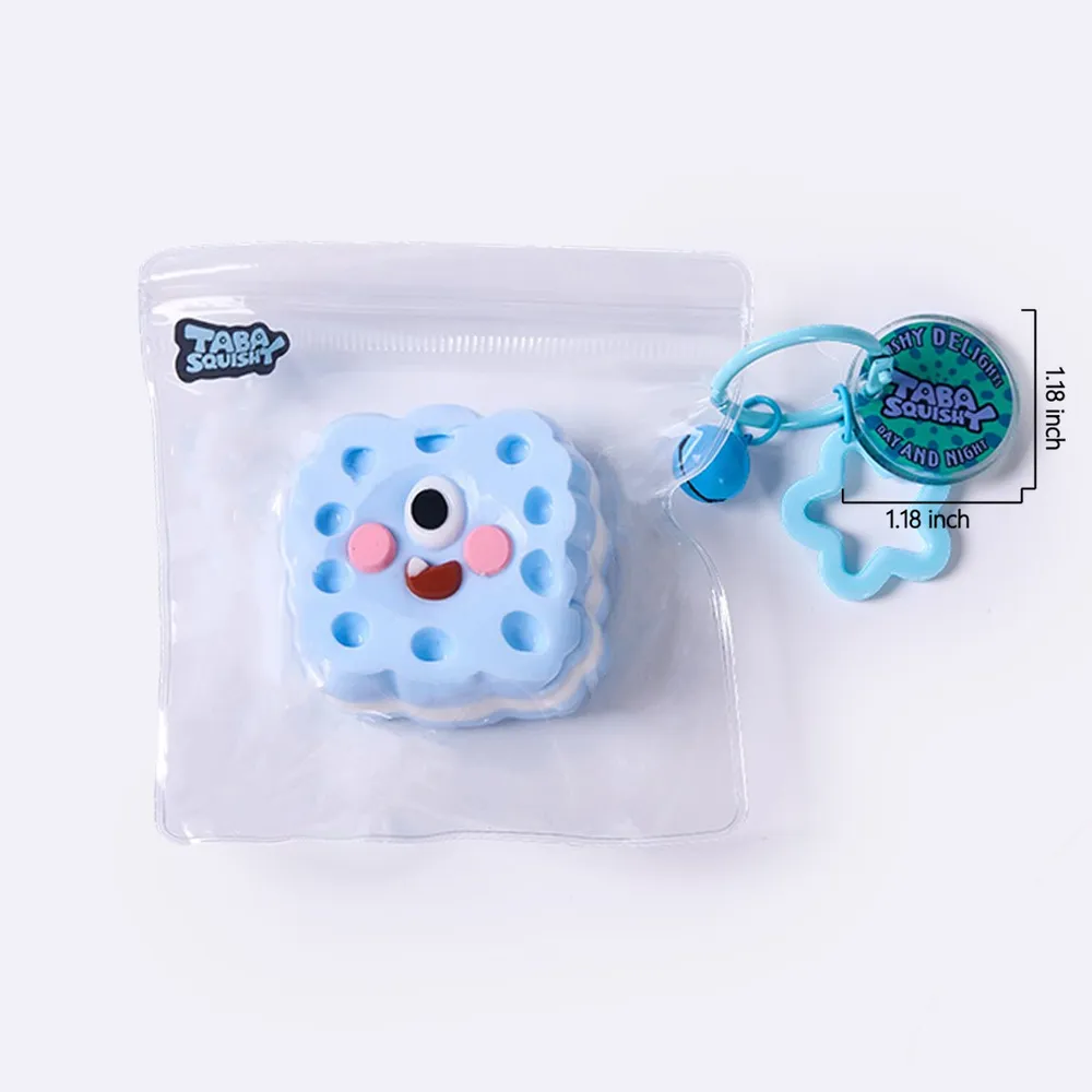 Blue Cute Monster Sandwich Cookie Taba Squishy — photo 6