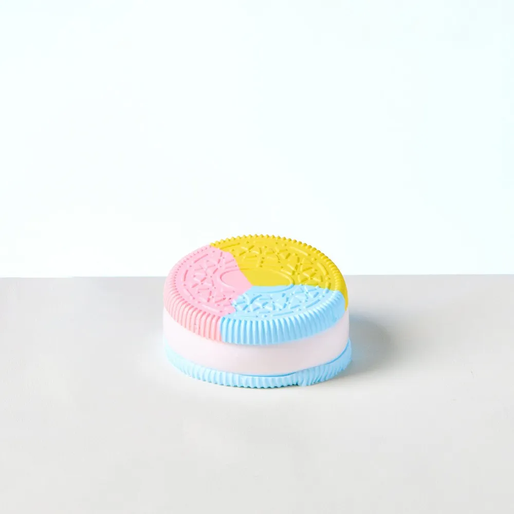 Blue-pink-yellow Cookie Sandwich Taba Squishy