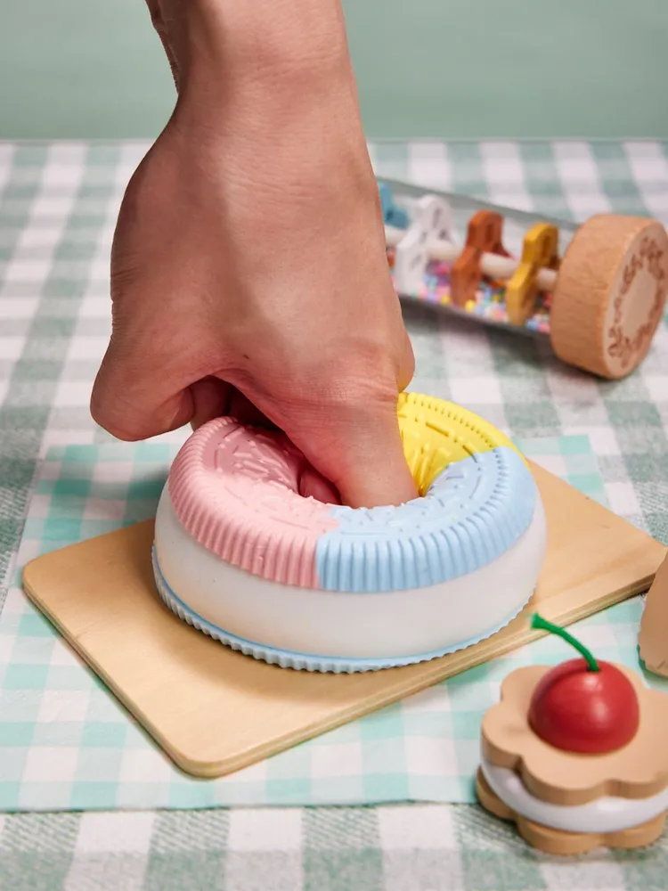 Blue-pink-yellow Cookie Sandwich Taba Squishy — photo 6