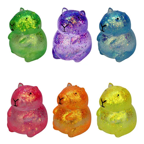 Capybara Kawaii Sparkly Stress Ball Squishies Fidget Toy
