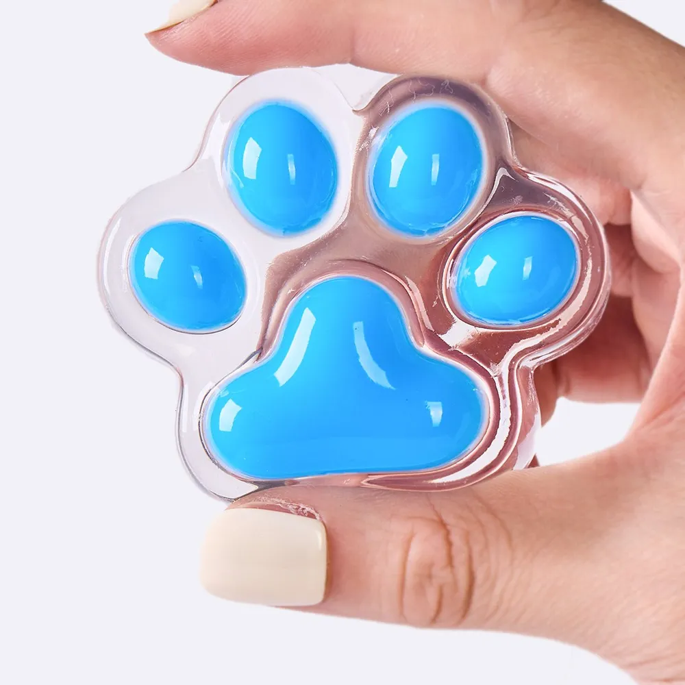 Clear Neon Blue Paw Taba Squishy — photo 3