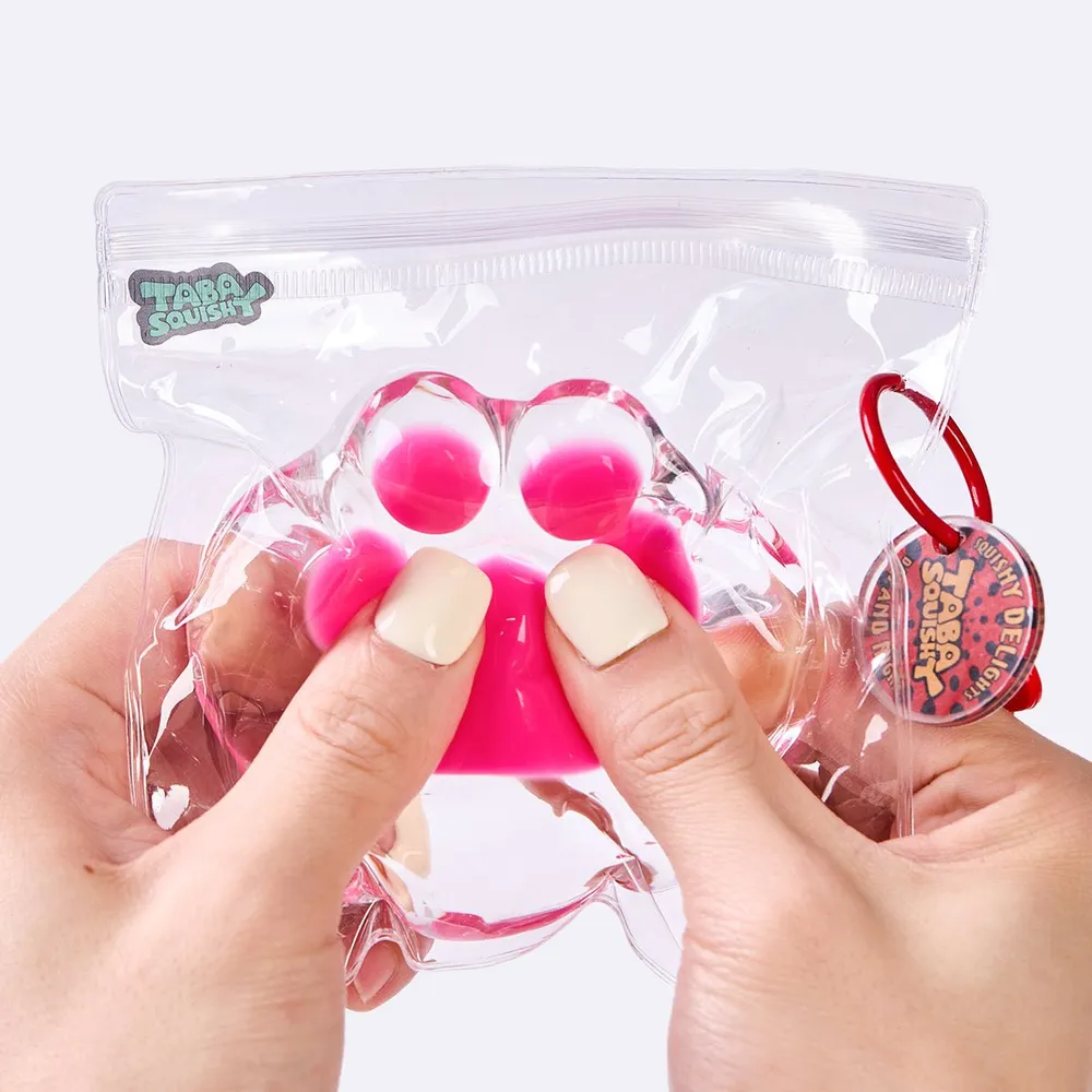 Clear Neon Fuchsia Paw Taba Squishy — photo 5
