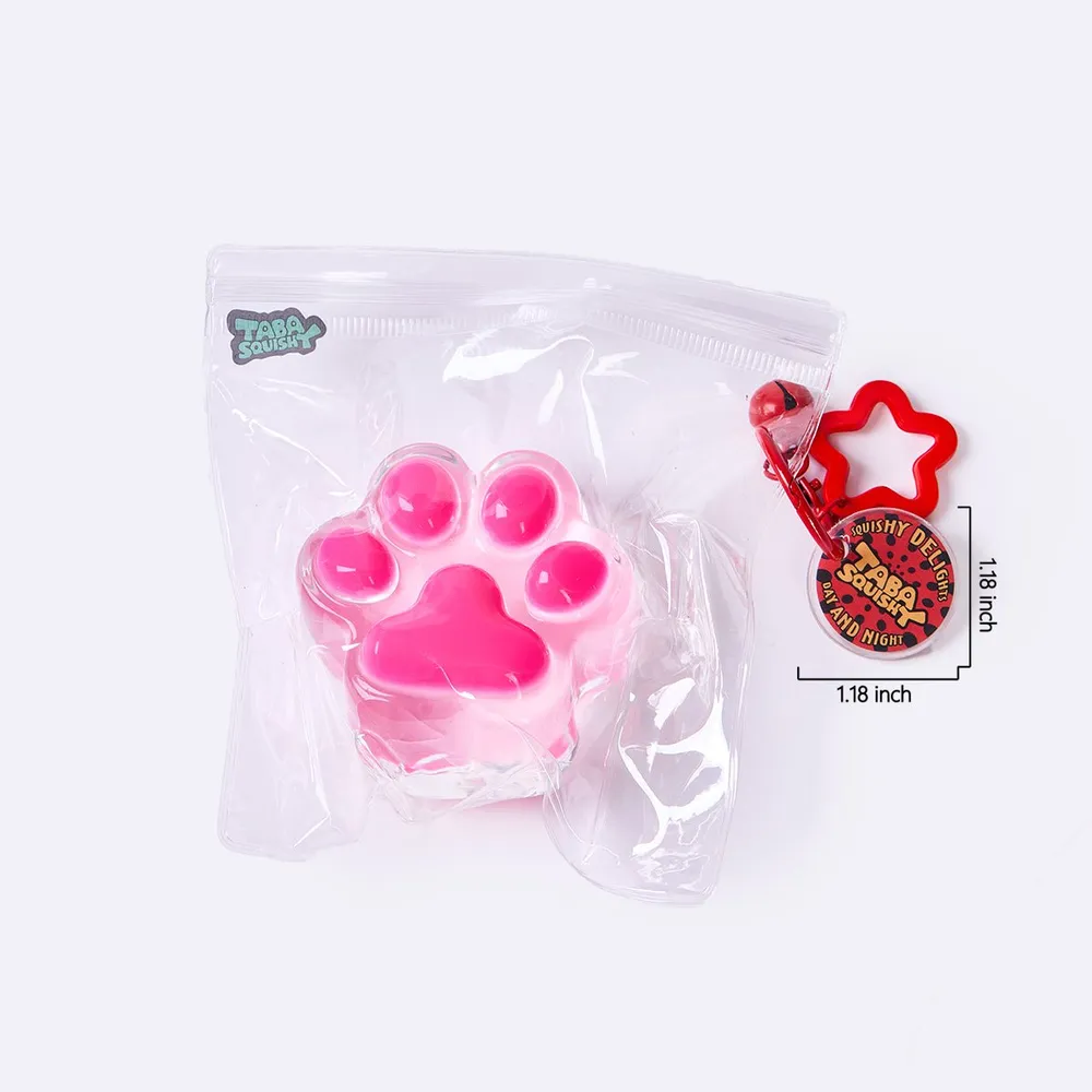 Clear Neon Fuchsia Paw Taba Squishy — photo 6