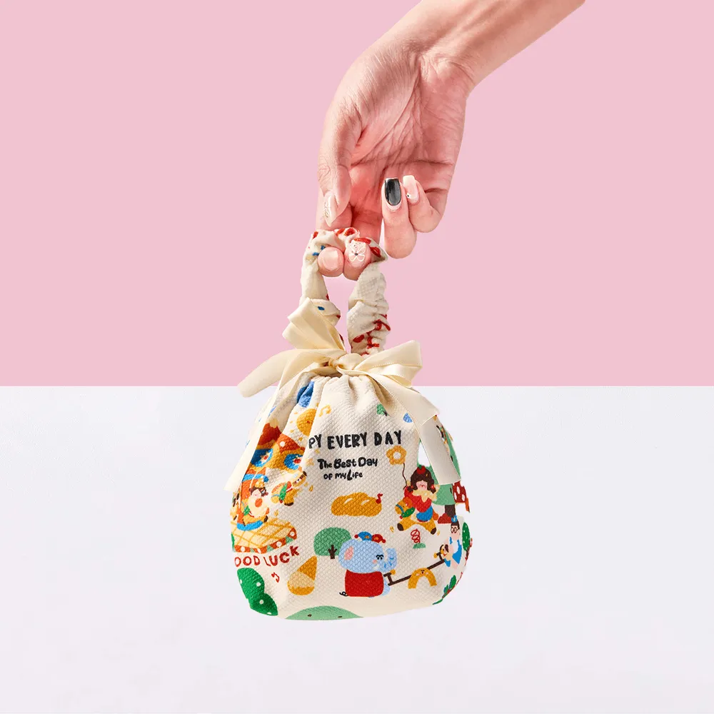 Colorful Circus Linen Drawstring Wrapping Gift Bag — photo 3