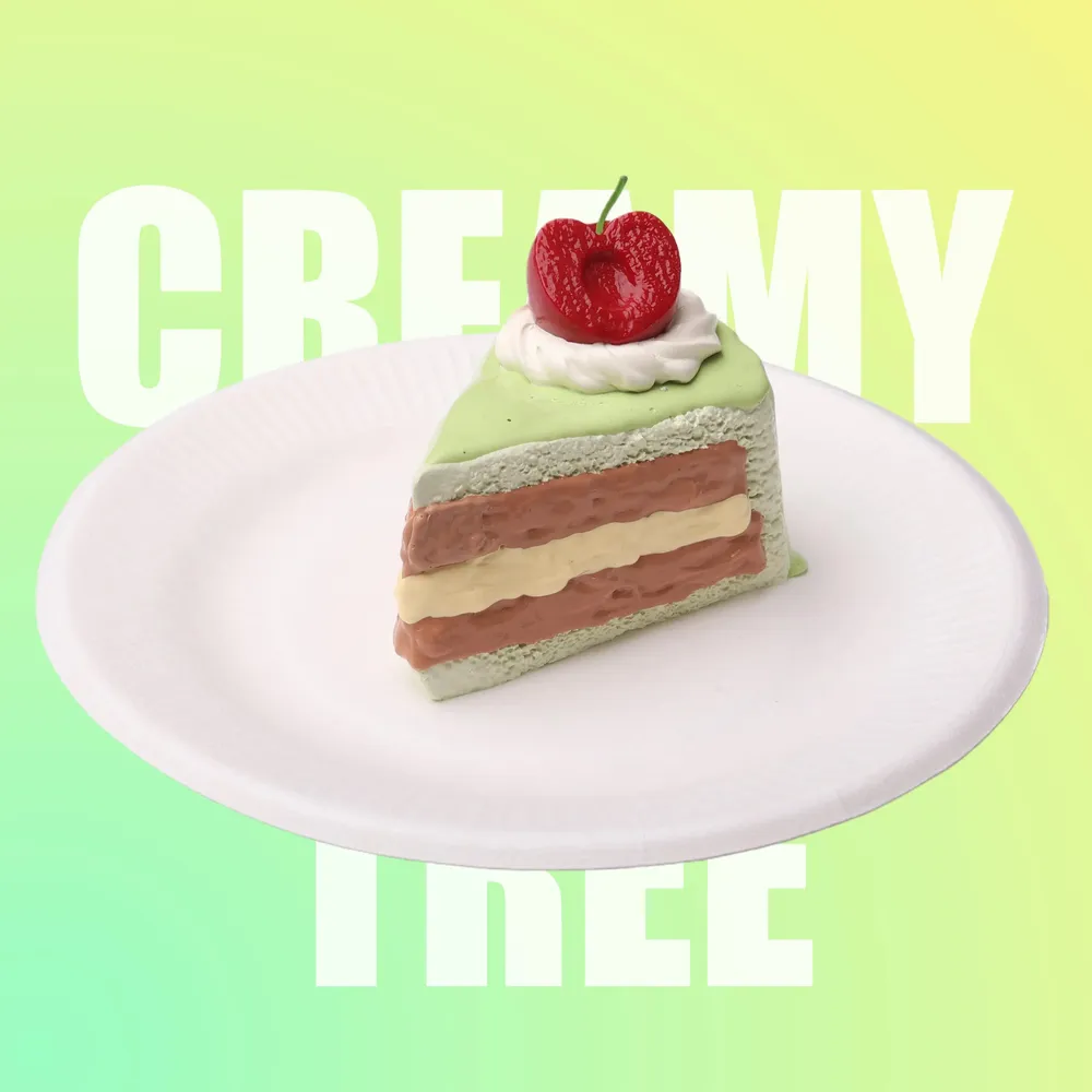 【CT098】Matcha Cherry Cake Slice Squishy Toy