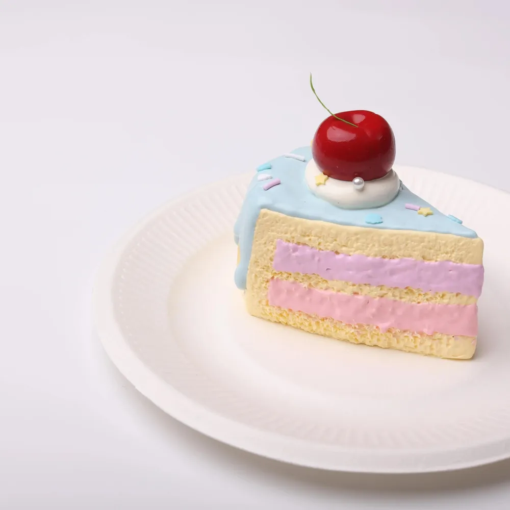【CT100】Blue Cherry Cake Slice Squishy Toy — photo 4