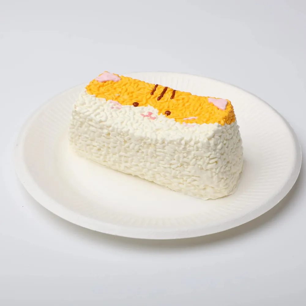 【CT160】Brown Tabby Cat Long Rice Ball Squishy Toy — photo 2
