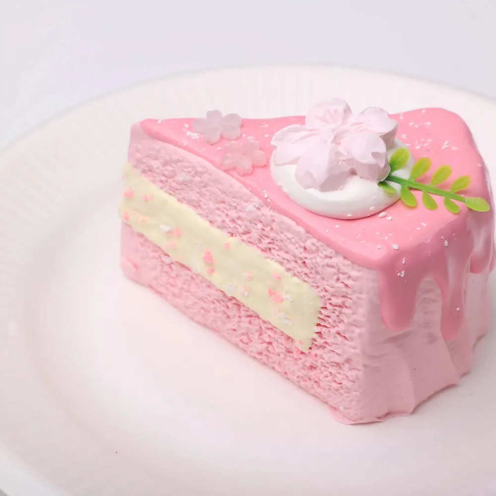 【CT189】A Piece of Sakura - Cherry Blossom Sliced Cube Cake Squishy Toy — photo 2