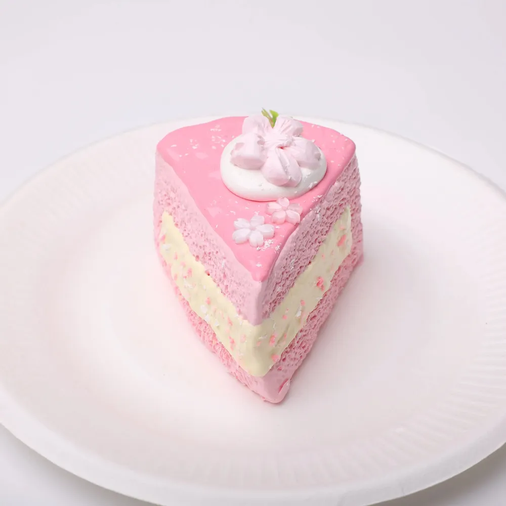 【CT189】A Piece of Sakura - Cherry Blossom Sliced Cube Cake Squishy Toy — photo 3