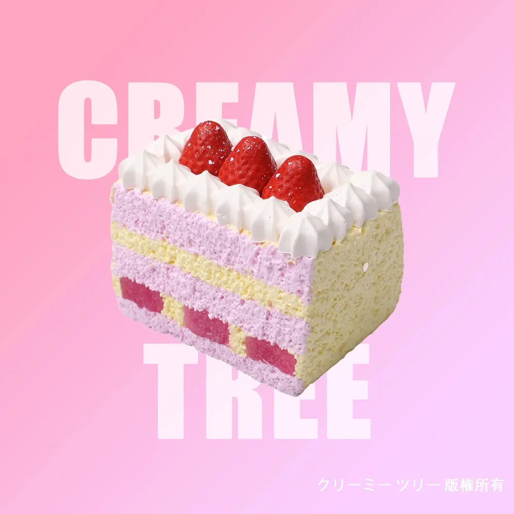 【CT222】Strawberry Striped Square Cake Squishy Toy
