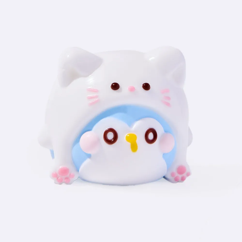 Cute Penguin with Kitten Hat