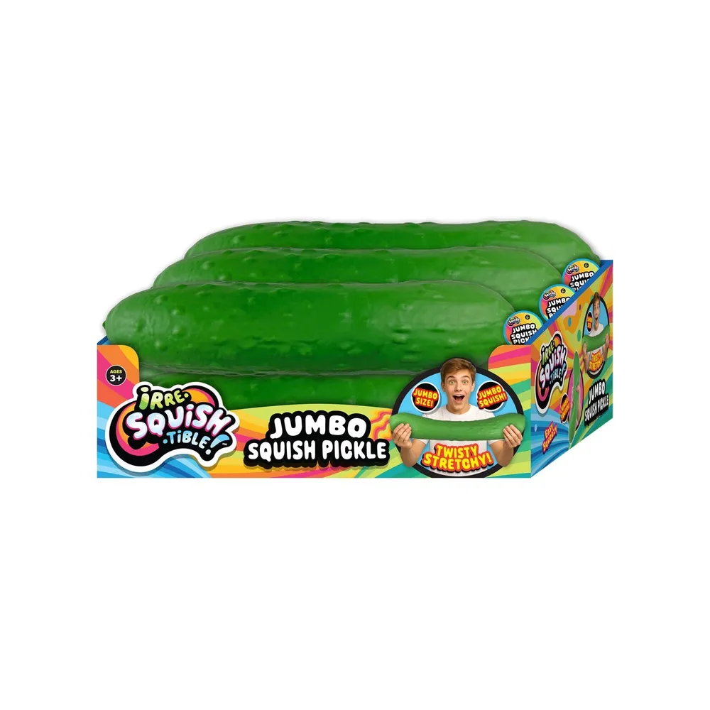IRRE SQUISHTIBLE 12” Jumbo Squish Pickle – Giant Stress Relief Squishy Toy