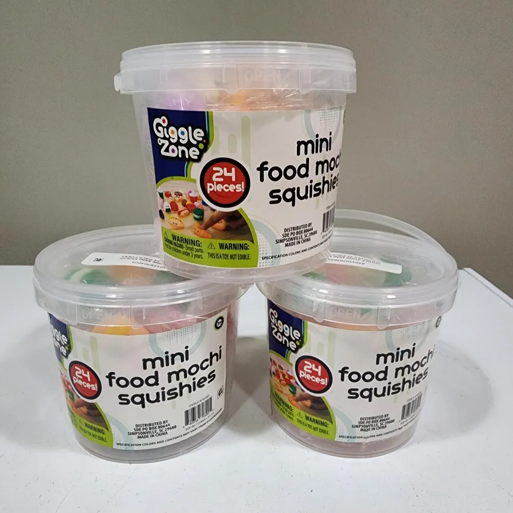Mini Food Mochi Squishies 24 Pcs with Bucket