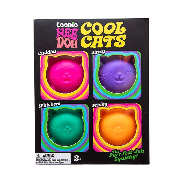 Nee Doh Teenie Cool Cats Squishy Fidget Stress Ball Toys Colors Ship Assorted