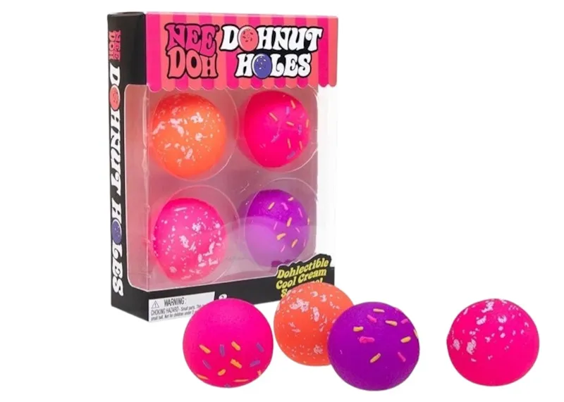 NeeDoh Dohnut Hole Squishy Fidget Toy Set of 4 Mullticolor