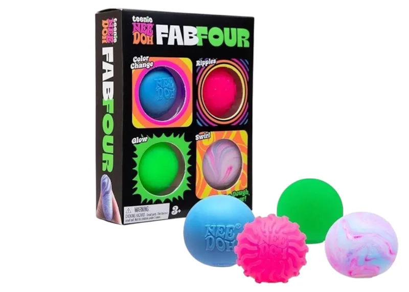 NeeDoh Teenie Fab Four Squishy Fidget Toy Set of 4 Mullticolor